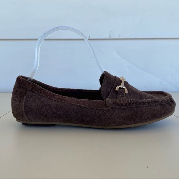 Isaac Mizrahi Live! Slip On Moccasins Shoes Brown Gold Women’s Size 6.5 - Picture 6 of 11